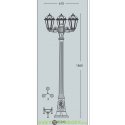 Столб фонарный уличный Фумагалли ARTU BISSO/SABA 3L белый, опал, 1,86м., 3xE27 LED-FIL с лампами 800Lm, 2700К