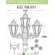 Столб фонарный уличный Фумагалли ARTU BISSO/SABA 3+1L черный, прозрачный, 1,98м., 4xE27 LED-FIL с лампами 800Lm, 2700К