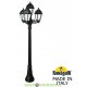 Столб фонарный уличный Фумагалли ARTU BISSO/SABA 3+1L черный, опал, 1,98м., 4xE27 LED-FIL с лампами 800Lm, 2700К