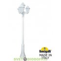 Столб фонарный уличный Фумагалли ARTU BISSO/SABA 3+1L белый, опал, 1,98м., 4xE27 LED-FIL с лампами 800Lm, 2700К
