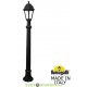 Столб фонарный уличный Фумагалли ALOE/SABA черный, прозрачный, 1,40м., 1xE27 LED-FIL с лампами 800Lm, 2700К
