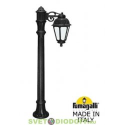 Столб фонарный уличный Фумагалли ALOE BISSO/SABA 1L черный, прозрачный, 1,20м., 1xE27 LED-FIL с лампами 800Lm, 2700К