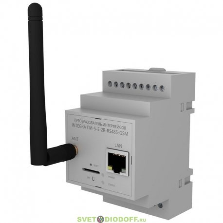 Преобразователь интерфейсов системы освещения Integra ПИ-5-E-2R-RS485-GSM IP20