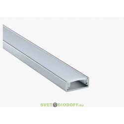 Профиль для светодиодной ленты накладной легкий, 17*7*2000мм +PC полуматовый+заглушки