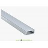 Профиль для светодиодной ленты накладной легкий, 16.3*7*2000мм +PC полуматовый+заглушки