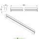 Архитектурный светодиодный светильник ЛИНИЯ Модерн v2.0 Профиль, 6Вт, 820Лм (9Вт/м) 24V DC, 5000К, Опал, 675мм
