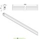 Архитектурный светодиодный светильник ЛИНИЯ Модерн v2.0 Профиль Козырек Подкл. 9Вт 980Лм (9Вт/м) 24V DC 5000К Опал 1000мм