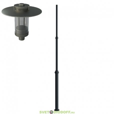 Светильник парковый на модульной опоре ОМ-120-76-60-4, торшер Шафт 60 5000К 155х85°
