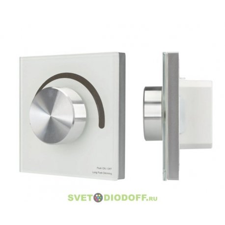 Панель SMART-P98-DIM-G-IN White (230V, 1.5A, 0/1-10V, Rotary, 2.4G) (Arlight, Стекло)