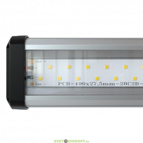 Светодиодный линейный светильник низковольтный Т-Линия Компакт 60Вт 1500мм Эко 36-48V DC 5000К Прозрачный, 9750Лм