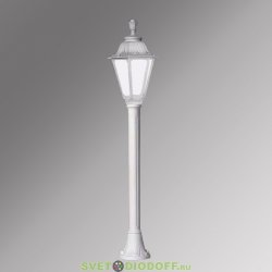 Столб фонарный уличный Fumagalli Mizar/Rut белый, матовый 1,15м 1xE27 LED-FIL с лампой 800Lm, 2700К