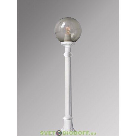 Столб фонарный уличный Fumagalli Aloe R/Globe 250 белый, шар дымчатый 1,35м