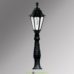 Столб фонарный уличный Fumagalli Lafet/Rut черный, прозрачный 1,1м 1xE27 LED-FIL с лампой 800Lm, 2700К IAFET.R