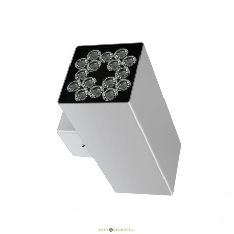 Фасадный двухсторонний светильник Акцент Куб ДУО 48Вт, 5660Лм, 4000К, оптика 15°, IP67, Скрытый монтаж, 260×150×105