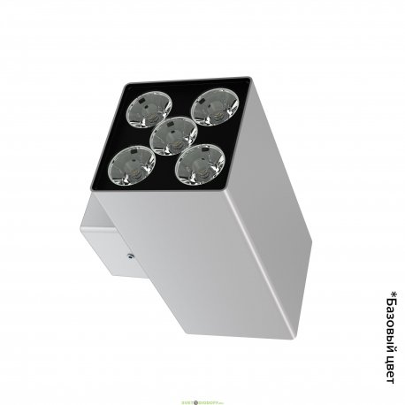 Фасадный двухсторонний светильник Акцент Куб ДУО 30Вт, 3000Лм, 5000К, оптика узкая 5°, IP67, Скрытый монтаж, 220×150×105