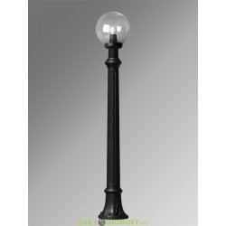 Столб фонарный уличный Fumagalli Aloe R/G300 черный, шар прозрачный 1,4м