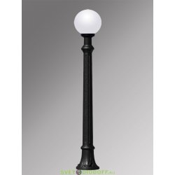 Столб фонарный уличный Fumagalli Aloe R/G300 черный, шар матовый 1,4м