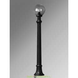 Столб фонарный уличный Fumagalli Aloe R/G300 черный, шар дымчатый 1,4м