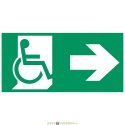 Аксессуар. Пиктограмма "Направление к эвакуационному выходу направо для инвалидов". Сигнум