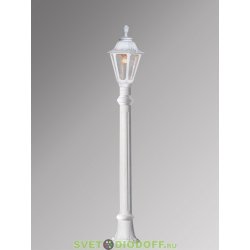 Столб фонарный уличный Fumagalli Aloe/Rut белый, прозрачный 1,5м 1xE27 LED-FIL с лампой 800Lm, 2700К