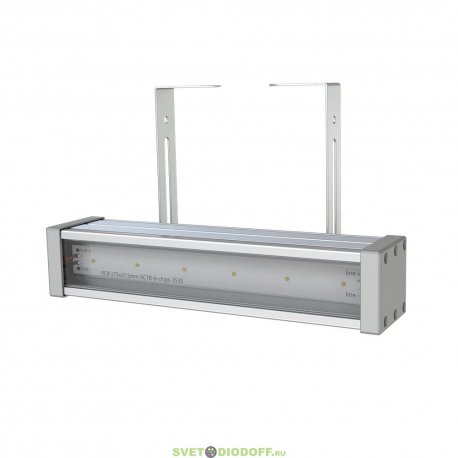 Линейный фасадный низковольтный светильник Барокко 12Вт, 1600Лм, 48В DC. CRI80 , 5000К Яркий дневной, Прозрачный, 300мм