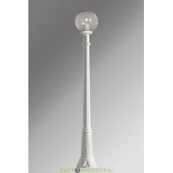 Столб фонарный уличный Fumagalli Artu/Globe 250 белый, шар прозрачный 1,71м