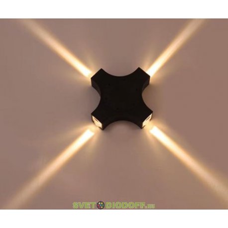 Cветодиодный светильник 4-сторонний узколучевой 3 градуса STAR 8W 220V IP65 ТЕПЛЫЙ