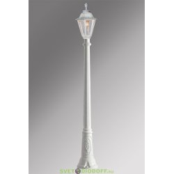 Столб фонарный уличный Fumagalli Artu/Rut белый, прозрачный 1,92м 1xE27 LED-FIL с лампой 800Lm, 2700К