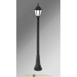 Столб фонарный уличный Fumagalli Gigi/Rut черный, матовый 2,13м 1xE27 LED-FIL с лампой 800Lm, 2700К