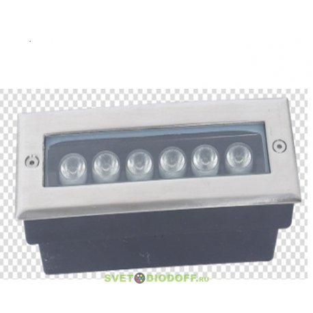 Светодиодный ландшафтный линейный светильник GROUND&nbsp;&nbsp;Line200-12/24V, 8W&nbsp;встраиваемый в грунт&nbsp;L200 B80 H55