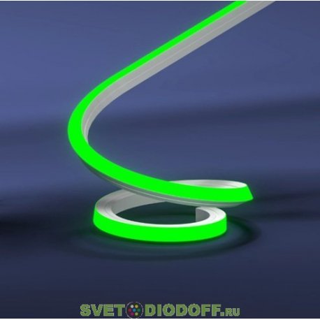 Гибкий неон SMD2835, 120led/m, 220V, 12х12мм, Green/Зеленый 525 nm, резка 10см.