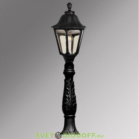Столб фонарный садовый уличный Fumagalli Iafaetr/Noemi черный, прозрачный 1,2м