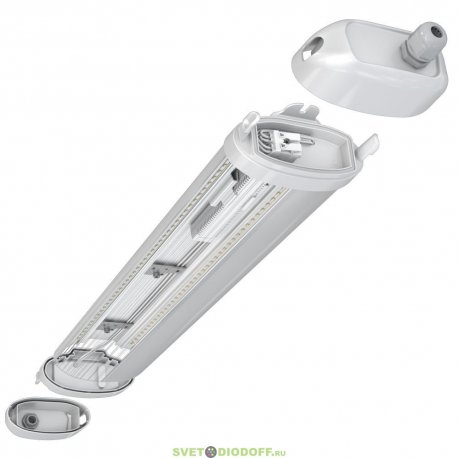 Промышленный линейный светильник «Айсберг Нео» ЭКО CRI80 25Вт, 3420Лм, 3000К Теплый, IP65, Опал, 600мм