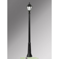 Столб фонарный садовый уличный Fumagalli Ricu/Rut черный, матовый 2,45м 1xE27 LED-FIL с лампой 800Lm, 2700К