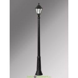 Столб фонарный садовый уличный Fumagalli Ricu/Rut черный, прозрачный 2,45м 1xE27 LED-FIL с лампой 800Lm, 2700К