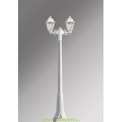 Столб фонарный уличный Fumagalli Artu Bisso/Anna 2L белый, прозрачный 1,85м 2xE27 LED-FIL с лампами 800Lm, 4000К
