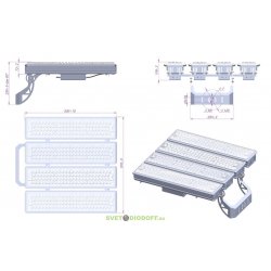 Промышленный светодиодный светильник Пром-4 800Вт, 132000Лм, 5000К Яркий дневной, IP67. КСС Г (глубокая), оптика 20°