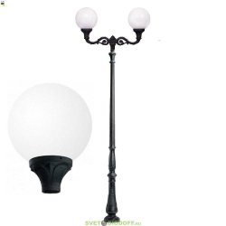 Столб фонарный уличный Fumagalli TABOR ADAM/Globe 300 2+1 L черный, плафон шар молочный 3.4м