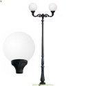 Столб фонарный уличный Fumagalli TABOR ADAM/Globe 400 2 L черный, плафон шар матовый 3.9м