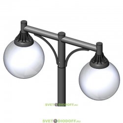 Столб фонарный уличный парковый ШАР 400, комплектация: Опора 3, 4, 5, 6м.п., фланец закладной, ШАР 20Вт, 3000К Теплый