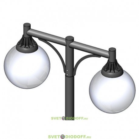 Столб фонарный уличный парковый ШАР 400, комплектация: Опора 3, 4, 5, 6м.п., фланец закладной, ШАР 20Вт, 3000К Теплый