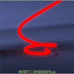 Гибкий неон круглый LP 2835, 120 Led, IP65, 220V, 14мм КРАСНЫЙ