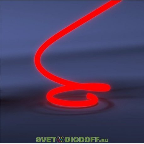 Гибкий неон круглый LP 2835, 120 Led, IP65, 220V, 14мм КРАСНЫЙ