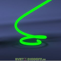 Гибкий неон круглый LP 2835, 120 Led, IP65, 220V, 14мм ЗЕЛЕНЫЙ