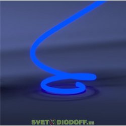 Гибкий неон круглый LP 2835, 120 Led, IP65, 220V, 14мм СИНИЙ