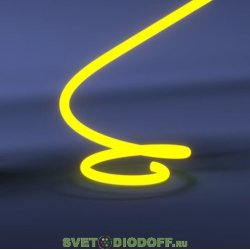 Гибкий неон круглый LP 2835, 120 Led, IP65, 220V, 14мм ЖЕЛТЫЙ