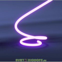 Гибкий неон круглый LP 2835, 120 Led, IP65, 220V, 14мм ФИОЛЕТОВЫЙ