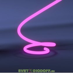 Гибкий неон круглый LP 2835, 120 Led, IP65, 220V, 14мм РОЗОВЫЙ