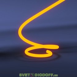 Гибкий неон круглый LP 2835, 120 Led, IP65, 220V, 14мм ОРАНЖЕВЫЙ