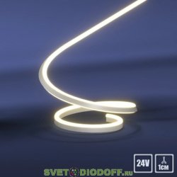 Гибкий неон LUX&nbsp;LP 2835, 120 Led, IP65, 24V, 8х16 мм,&nbsp;Белый 6500K, рез 1см